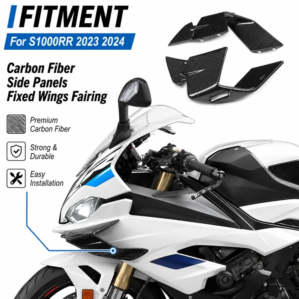 For BMW S1000RR 2023 2024 Motorcycle Body Parts Side Winglet Fairings Kit Wings Winglets S1000RR accessory 100% 3K Carbon Fiber
