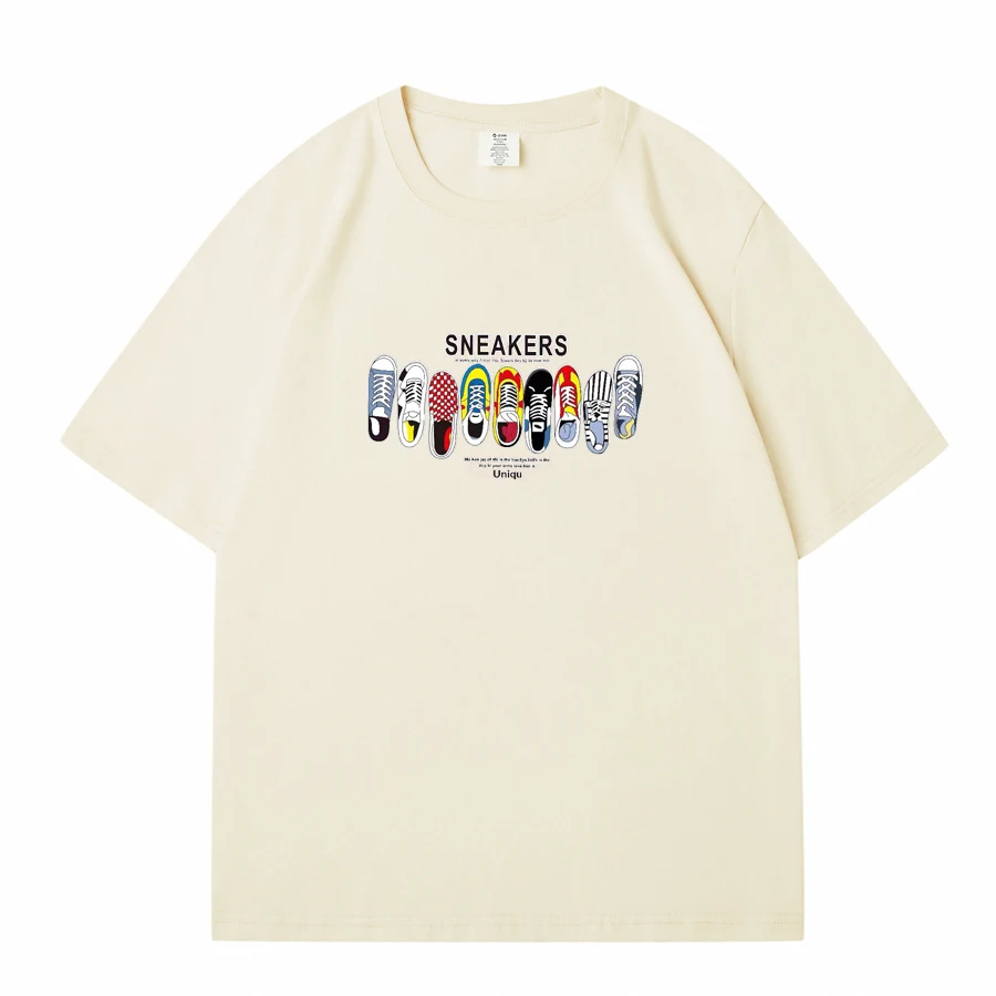

2025 Y2K New Streetwear T-shirt Women's Beige Printed T-shirt Young People's Summer Casual Top Comfortable Short-sleeved T-shirt