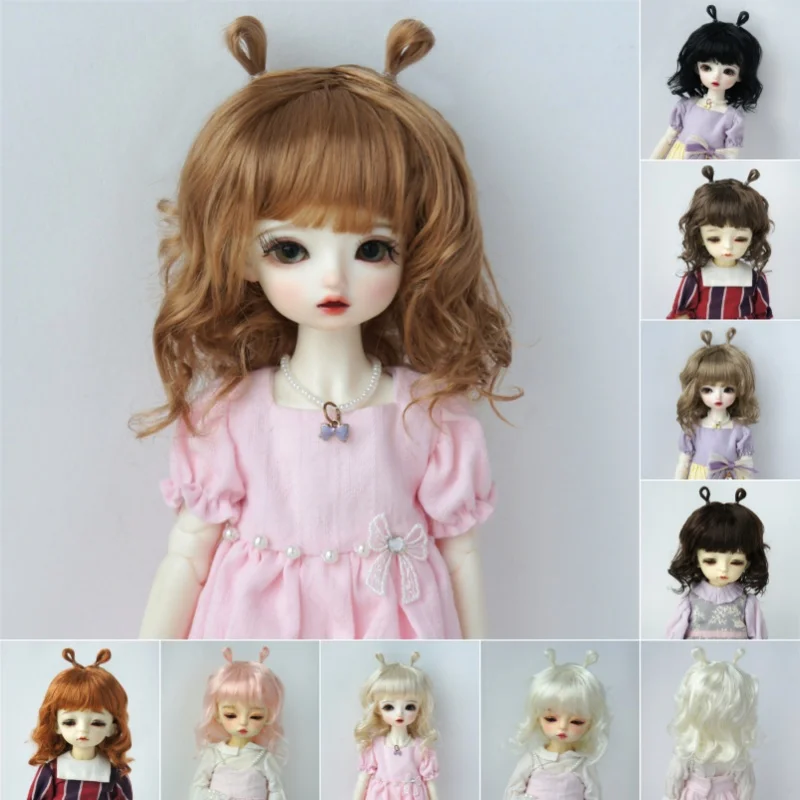 JD544  1/12 1/8 1/6 1/4 1/3  Lovely Snail Feeler BJD Wigs  4-5“ 5-6” 6-7“ 7-8” 8-9“ YOSD MSD  SD  Synthetic mohair Doll Hair