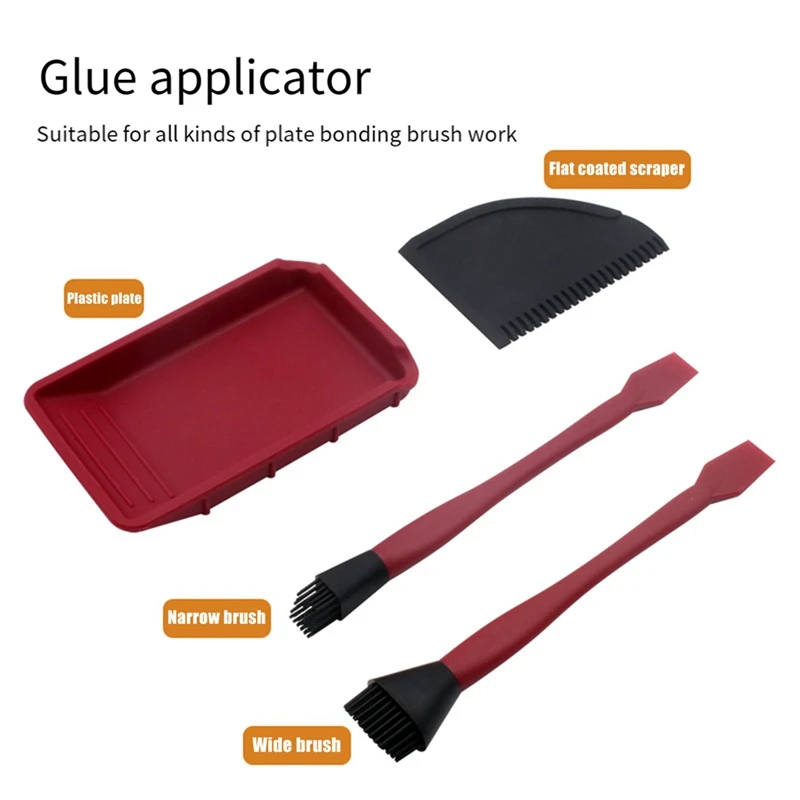 4-Piece Woodworking Tools Multifunctional Soft Silicone Wood Glue Tray Thin Non-Slip Flat Scraper DIY Crafts