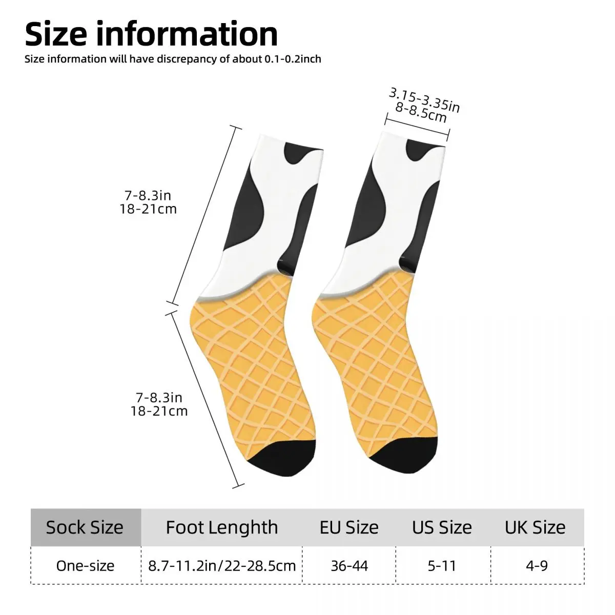 Melted Chocolate Vanilla Ice Cream Sock Printed Man Polyester