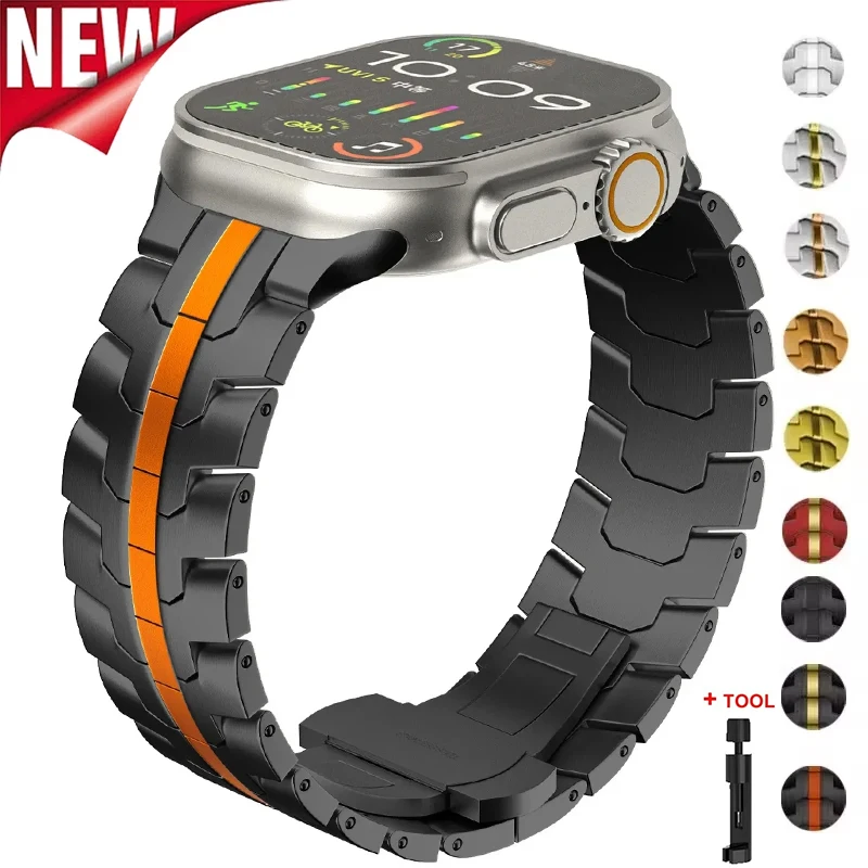 

Металлический ремешок из нержавеющей стали для Apple Watch Band Ultra 3 2 49 мм 46 мм 45 мм 44 мм 42 мм 41 мм, браслет для Iwatch Series 11 10 9 8 7 6 5 SE
