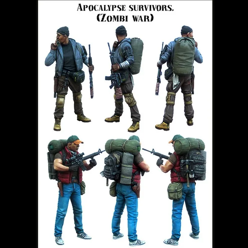 

1/35 Die-Cast Resin Figure Model Building Kits Apocalypse Survivor Zombie War Unassembled and Unpaint Diorama Toys