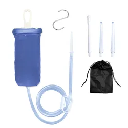 1.6/2L Large Capacity PVC Rubber Enema Bag Reusable Anus Rectum Personal Hygiene Clean