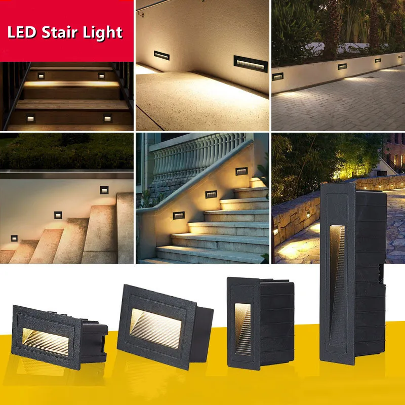 

Waterproof IP65 Led Wall Lamp 5W 9W LED Stair Light Step Light Recessed Buried Lamp Staircase Light AC85-265V 12V Indoor Outdoor