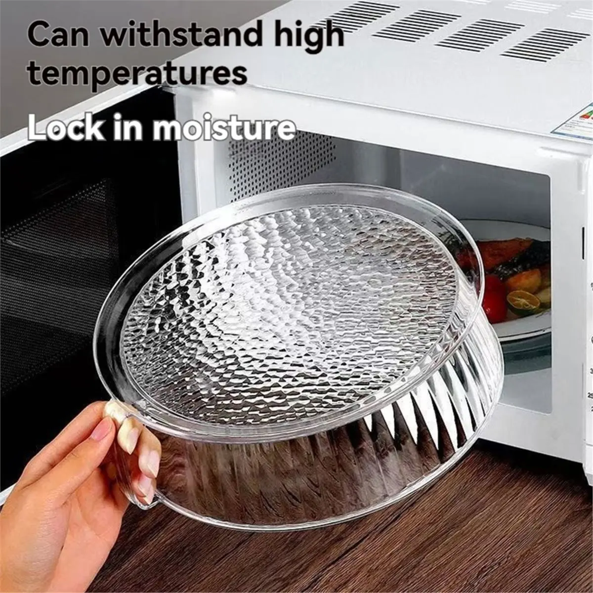 Microwave Oven Splash Guard Cover, 360° Splash Proof, Heat Resistants 200°C, Stackable for Cooking Heating