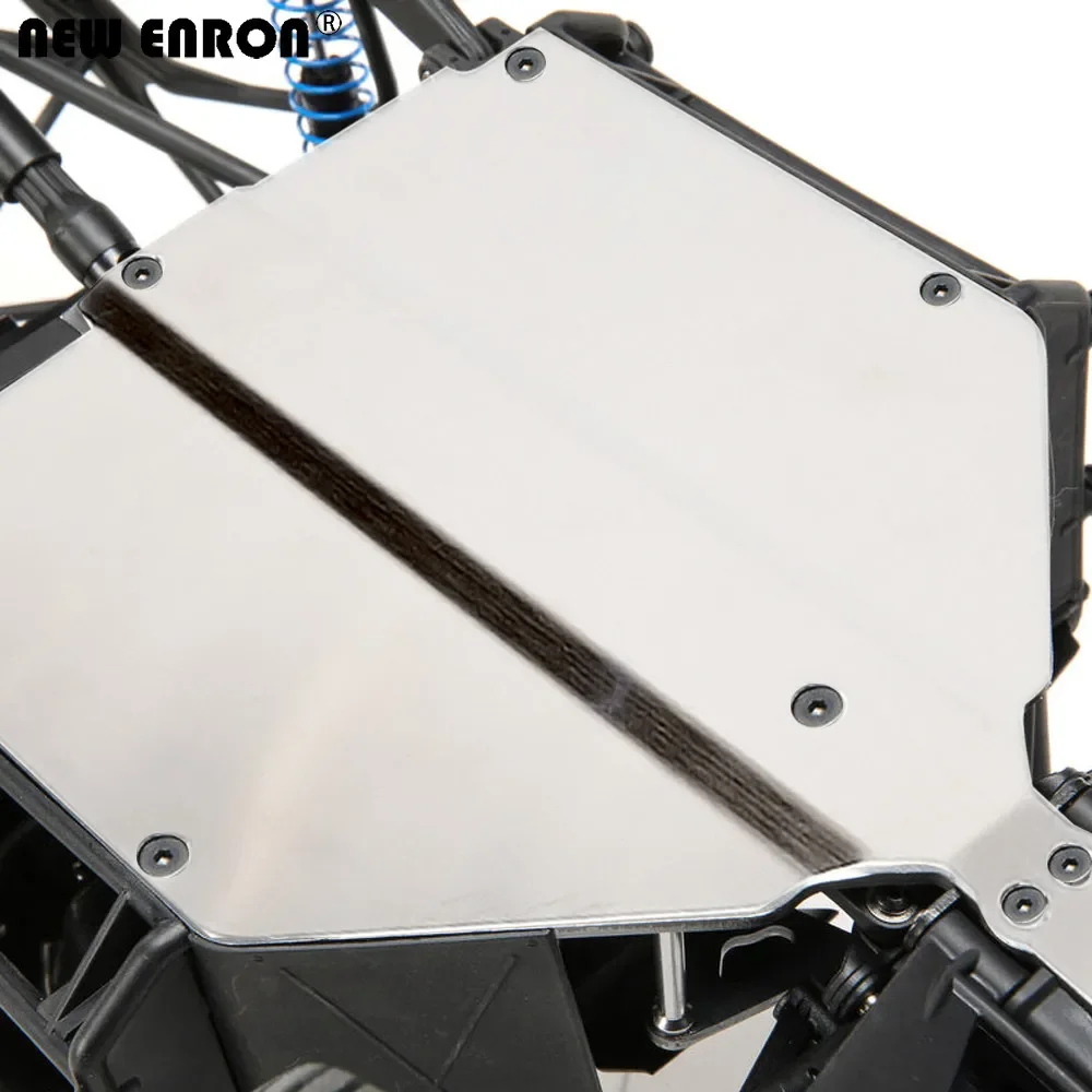 สแตนเลสแชสซี Protector Guard เกราะแผ่นลื่นไถลสําหรับ RC รถ 1/10 ทีม Losi Baja Rock Rey