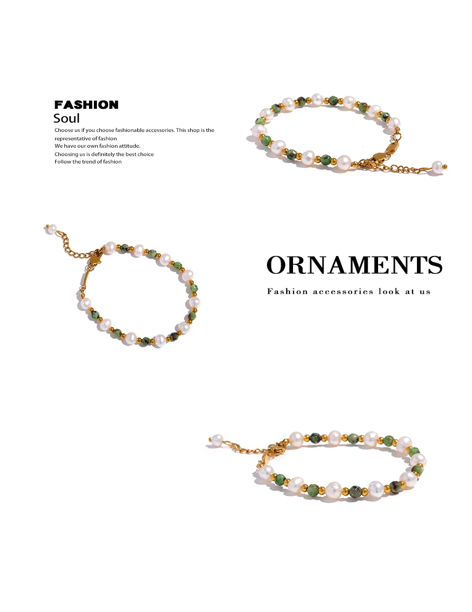 Yhpup Naturstein Süßwasserperlen Mode handgefertigt Edelstahl Charm Schmuck Armband Armreif für Frauen Geschenk wasserdicht – Detail 2