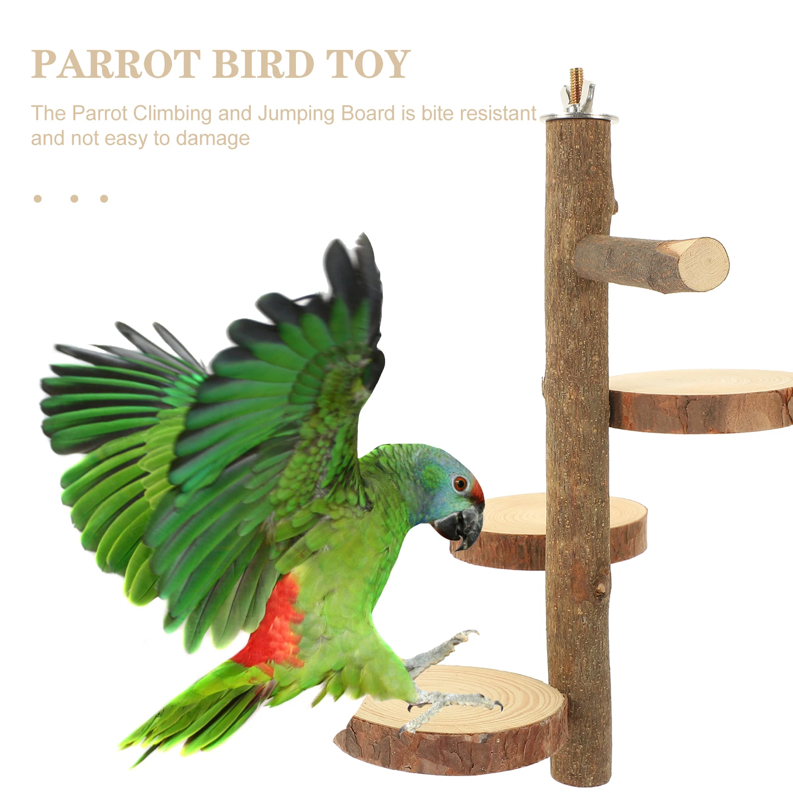 

Wooden Jumping Stand Parrot Climbing Board Practical For Birds Durable Bite Resistant Natural Texture Home Pet