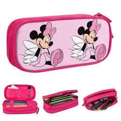 Kawaii Minnie Mouse Pencil Case Mickey Mouse Pencilcases Pen for Girl Boy Large Storage Bags School Supplies Gifts Stationery