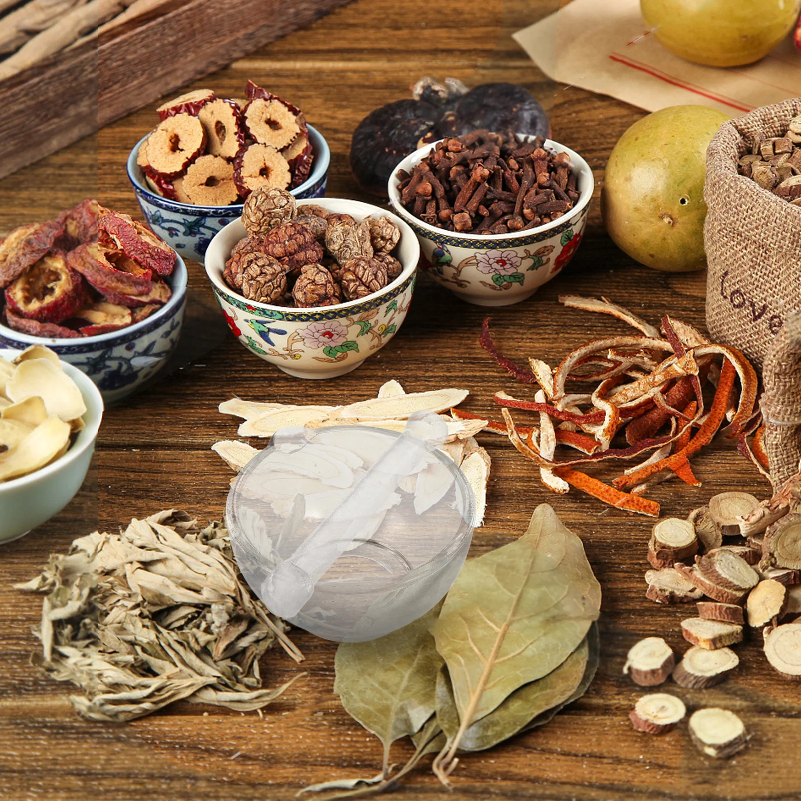 

1Set Glass Mortar Pestle Set Kitchen Spice Crusher Garlic Milling Bowl Household Pestle Tool Pills Grinding Bowl