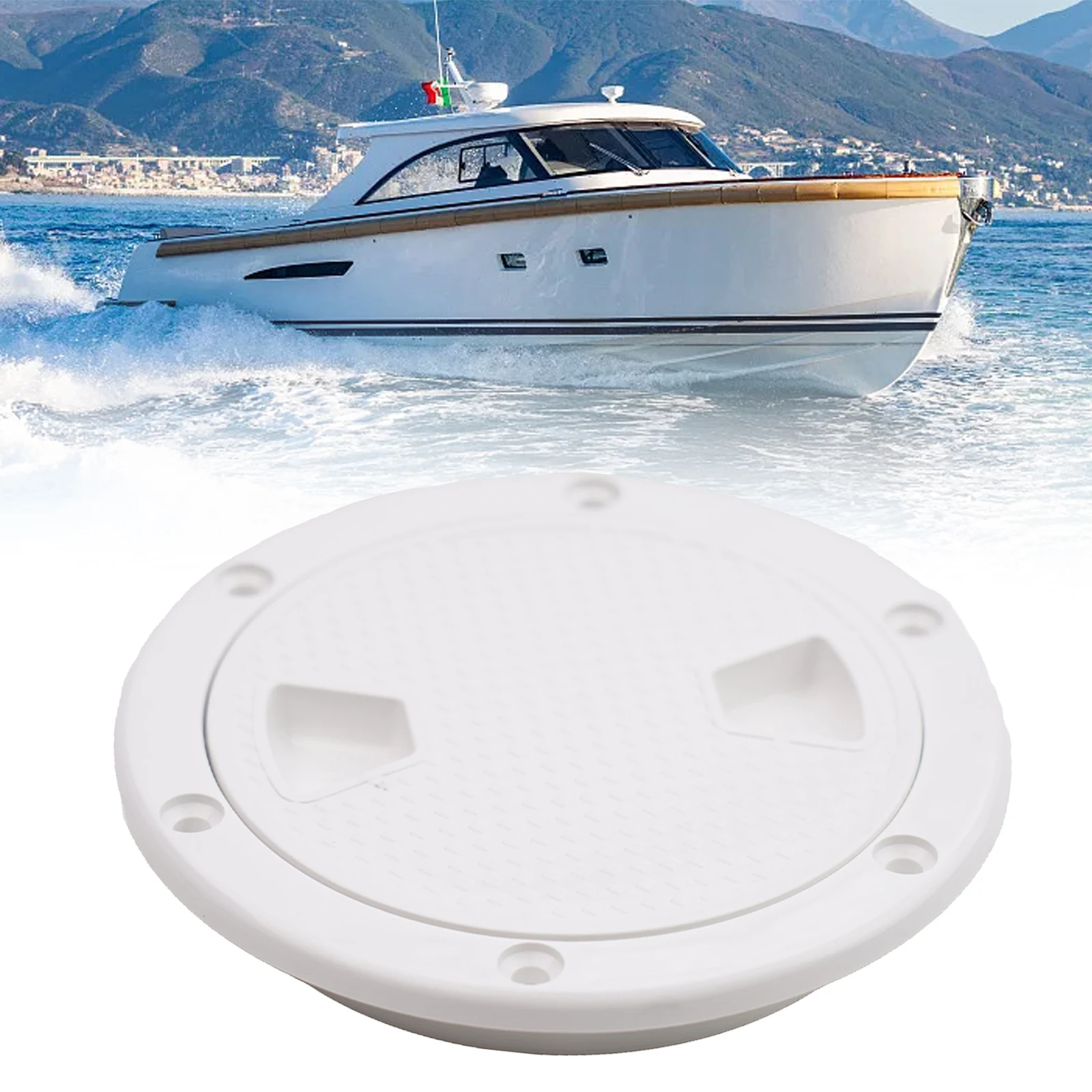 4inch Marine Screw Out Deck Plate Inspection Hatch Plastic Access Boat RV Round Weather-tight And O-ring Sealed Deck Plates