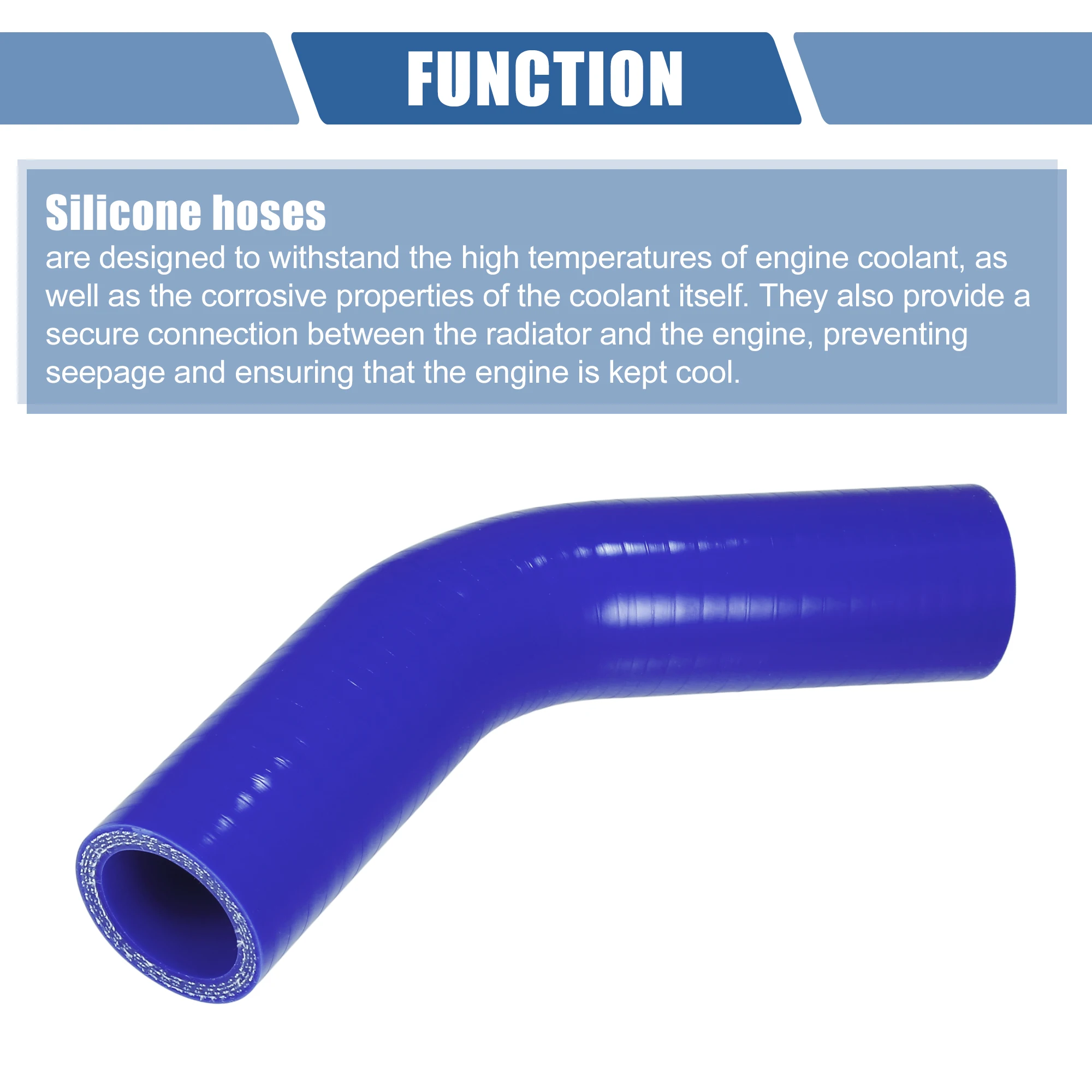 UXCELL 45 Grad 25 mm 28 mm 32 mm 35 mm 40 mm ID Auto-Silikonschlauchkupplung Kühlmittel-Ladeluftkühlerschlauch Universalrohr 102 x 102 mm Länge – Detail 6
