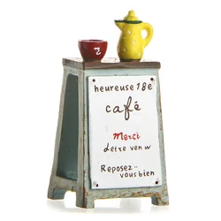 Dollhouse Teapot Billboard Dollhouse Miniature Simulation Wooden Billboard Bakery Coffee Shop Beer House Signboard Model