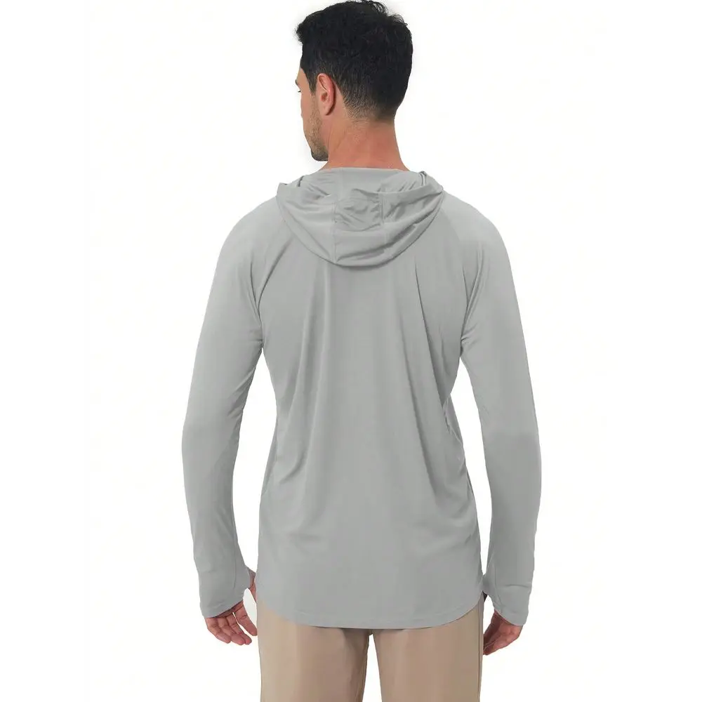 UPF 50 Sun Protection Hooded LongSleeved Fishing Running Fitness SPF Outdoor UV Shirt QuickDry Lightweight Top view 2