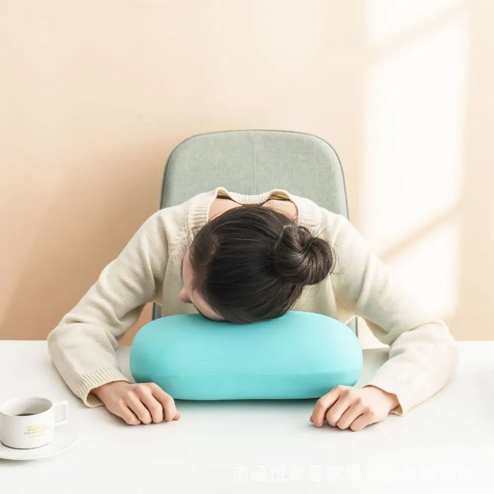 Portable Sponge Nap Pillow Macaron Color Cervical Support Neck Pillow Soft Multifunction Travel Sleeping Pillow Office