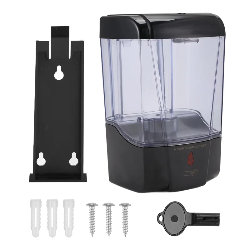 Dispensador automático de jabón AB45, Sensor de movimiento infrarrojo sin contacto, montaje en pared de 700Ml, manos libres para baño, cocina, Hotel