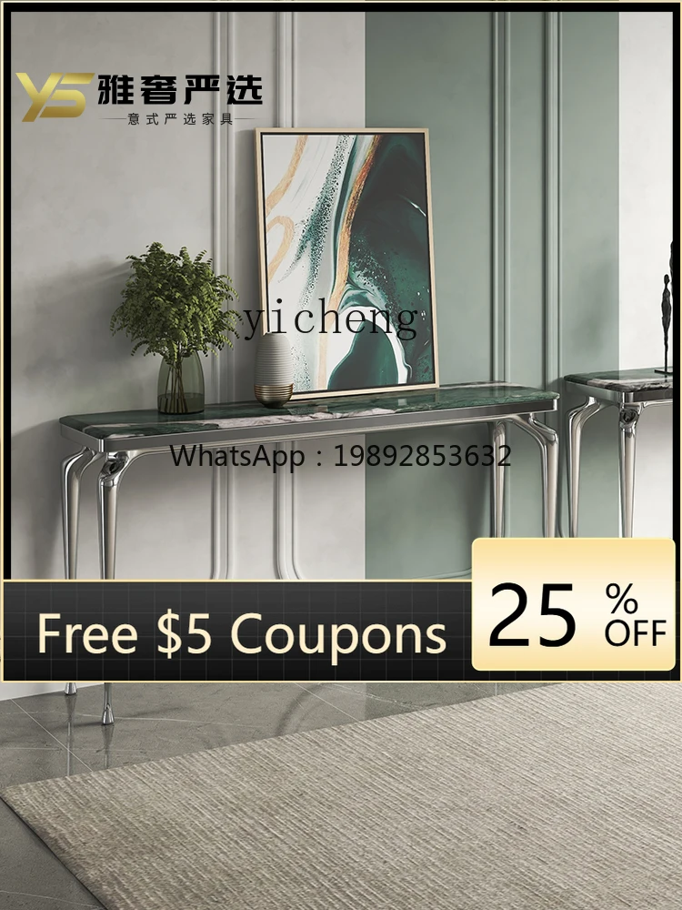 

ZZ natural luxury stone entrance platform Modern light luxury entrance table Household door against the wall entrance