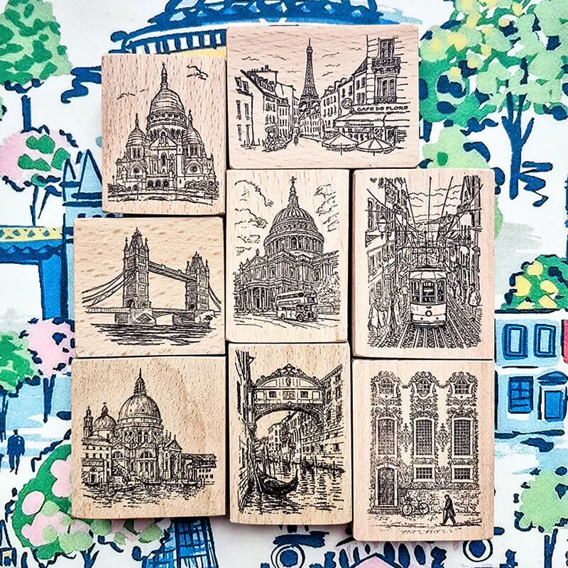 carimbos-de-scrapbooking-aventura-na-cidade-paris-londres-veneza-portugal-decoracao-para-diario-de-viagem-e-journaling-carimbos-de-madeira