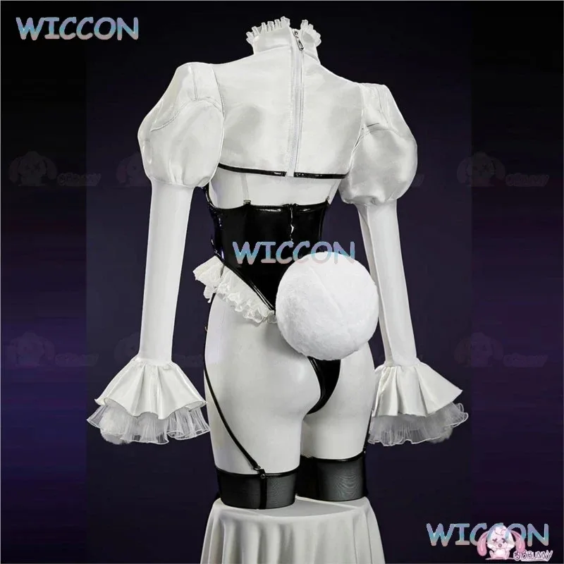25COSGame NieR: Automata 2B أزياء تنكرية لفتاة الأرنب زي مثير للخادمة Doujin أغطية الرأس الدعائم شعر مستعار لحفلة الهالوين لعب الأدوار Cl