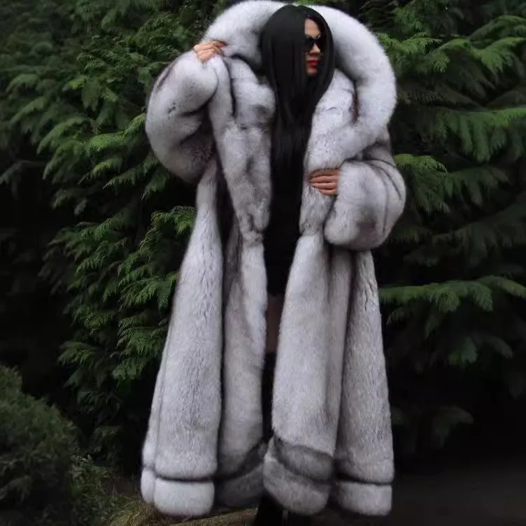 Mulheres jaqueta de pele do falso casaco longo com capuz cardigan grosso fofo quente desgrenhado ponto aberto outerwear 2025 inverno feminino casaco