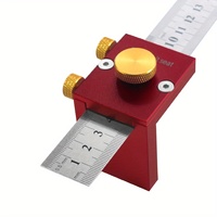 Woodworking Scribe, Steel Ruler Scribing Positioning Block, T-Type Scribing Ruler Stops Tools, Angle Scriber Line Marking Gauge