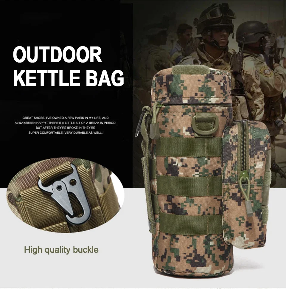 Outdoor Molle Wasserkocher Träger Wasserflasche Tasche Tasche Halter für Reisen Camping Wandern Radfahren Angeln Jagd – Detail 1