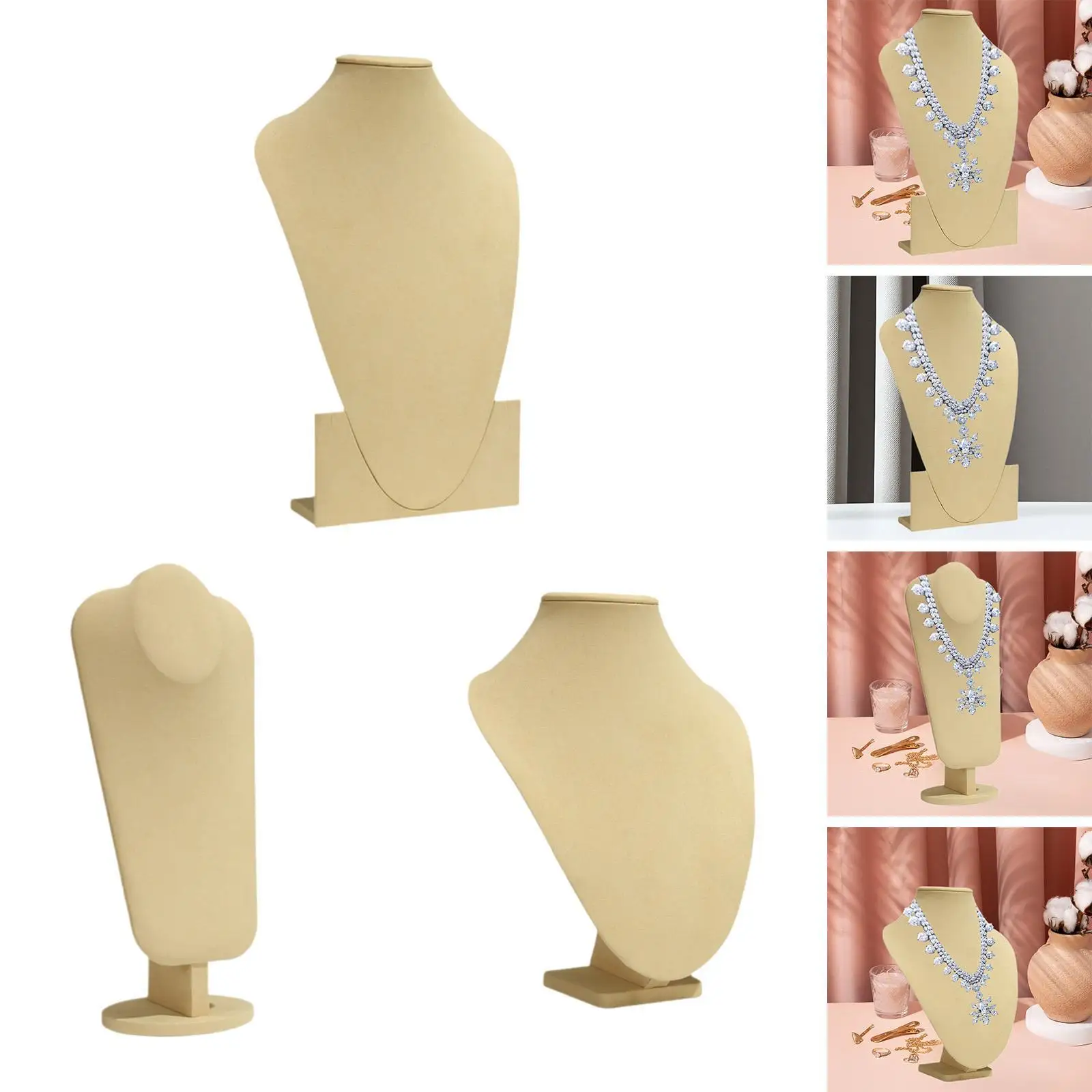 Necklace Display Stand PU Leather Jewelry Holder Smooth Abstract Stable Necklace Holder Elegant Retail Store Jewelry Bust Stand
