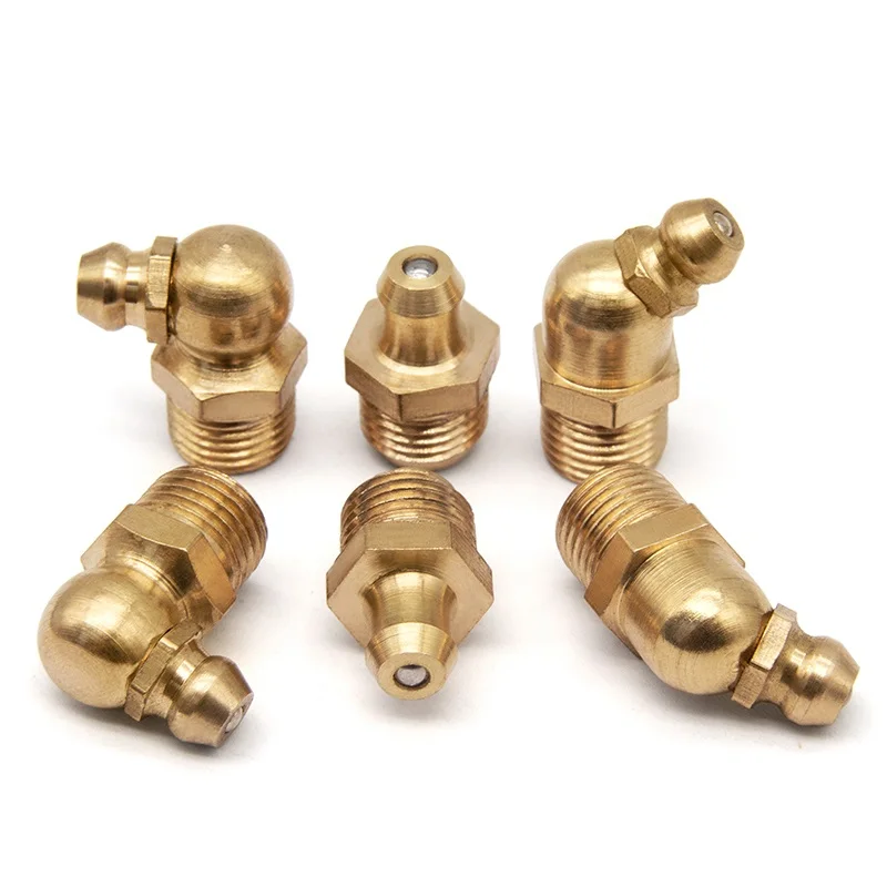 M4 M5 M8 M12 M14 M16 M20 النحاس الحلمة متري الإمبراطوري ذكر الموضوع مستقيم الكوع نوع النفط Zerk المناسب ل بندقية الشحوم #4