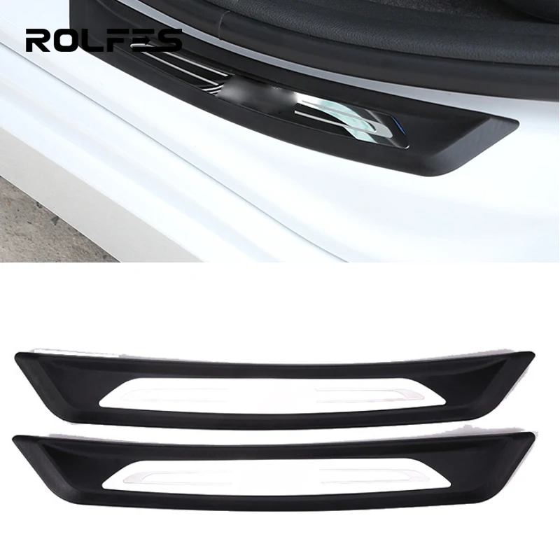 

ROLFES Car Door Sill Scuff Covers Black Door Panel Guards Protector Anti Scratch Decoration For 1 series 2017-2020