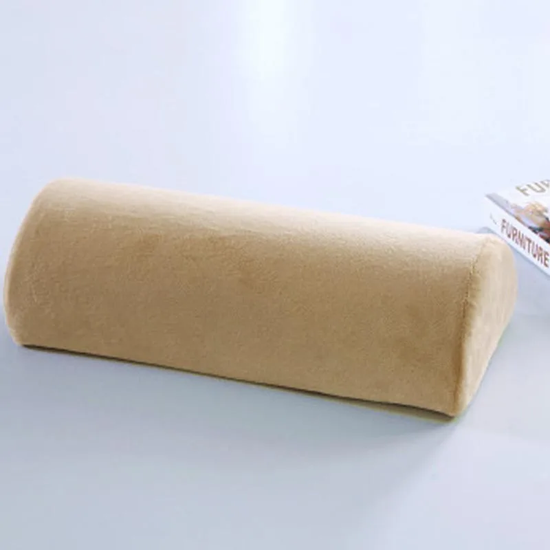 Comfort Bolster Pillow for Legs Back and Head Memory Foam Cotton Cover Half Moon Lumbar Support Pillow for Semi Roll Pillow