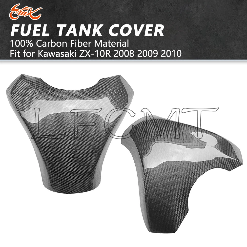 

Подходит для Kawasaki Ninja ZX-10R ZX10R 2008 2009 2010, защитная крышка топливного бензобака мотоцикла из настоящего углеродного волокна