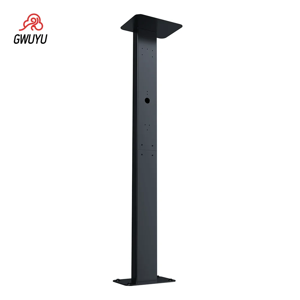 GWUYU EV Charging Holder Pedestal Stand Easy to Install Universal EV Charging Mounting Pole Aluminum Alloy EVSE Pillar Stand