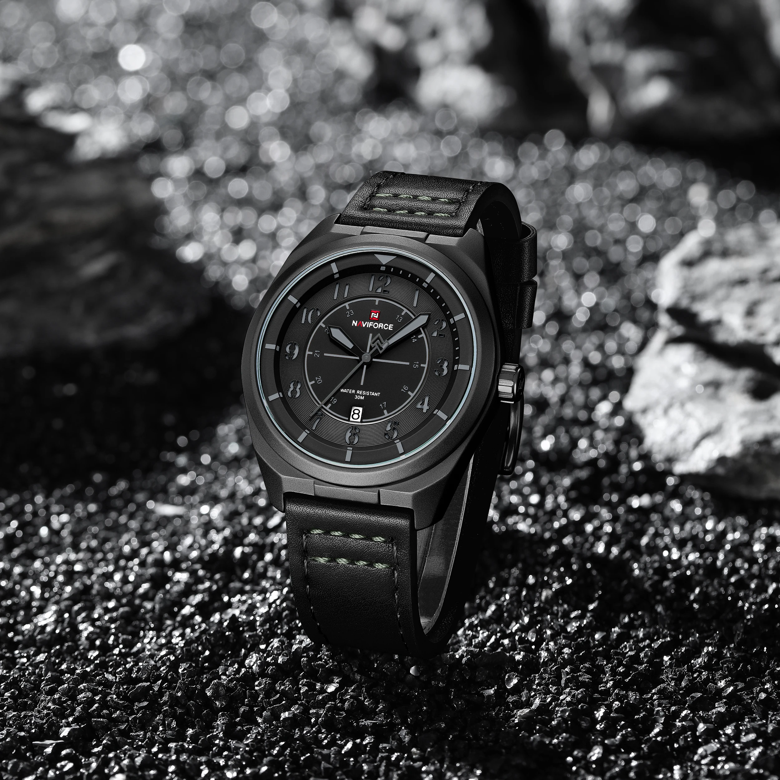 NAVIFORCE NF9281 Men's Luxury Military Sport Wristwatch Original Quartz Watch Auto Date Leather Strap Waterproof Male Gift Watch