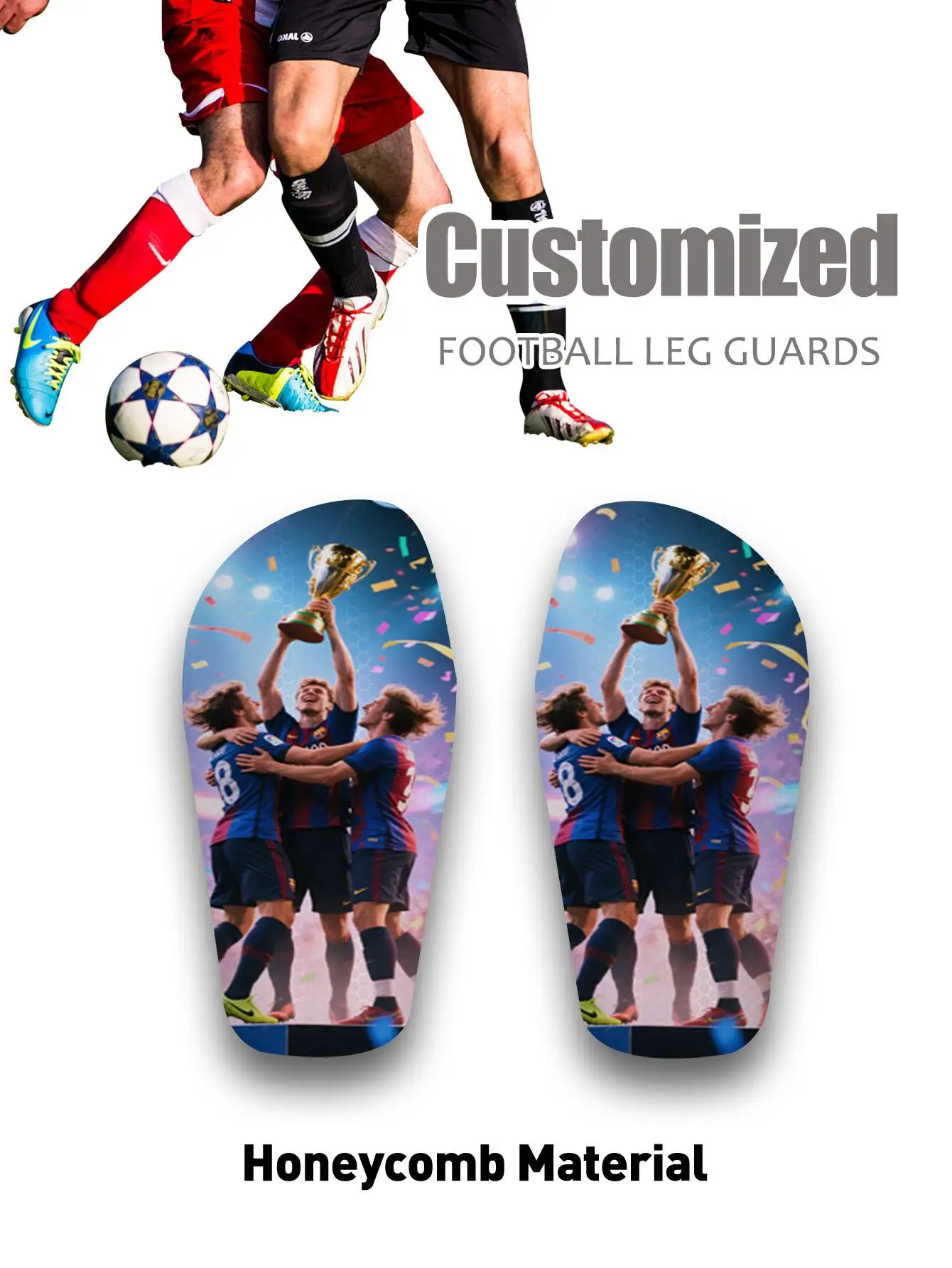 1 Pair of Customized Photo Shin Guards, Lightweight and Sturdy Pe Light Boards, Eva Cushioning Pads, Comfortable and Skin-Friendly image 2