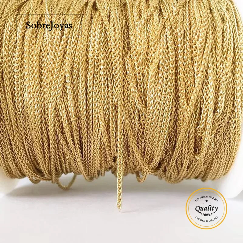 Wheat Chain 14K Gold Filled 1MM Unfinished Chain Necklace Wholesale Gold jewelry Minimalist Gold Filled Chain DIY Jewelry