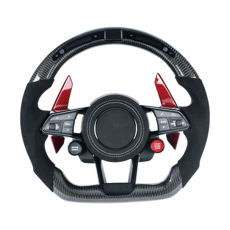 Carbon Fiber Steering Wheel Fit For Audi TT R8 TTRS TTS MK2 MK3 Steering Wheel Control