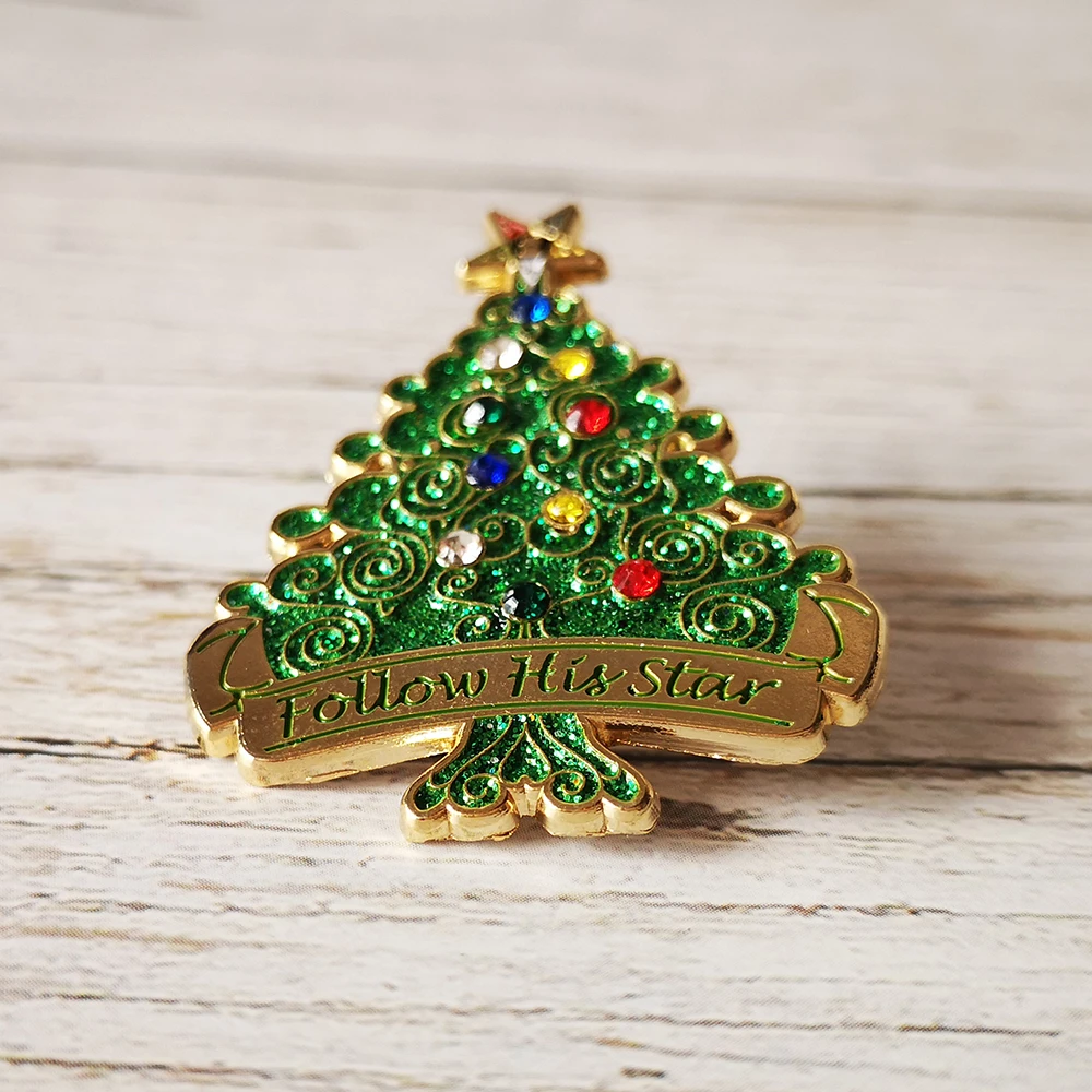 Masonic Lapel Pins Freemasonary Badge Mason Freemason Order of the Eestern Star Christmas tree Santa Claus  Brooch for Festival image 4