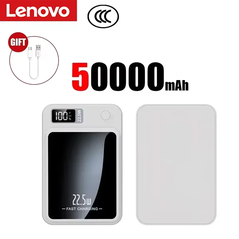 Lenovo 2027 200000mAh Kabellose Magnetische Powerbank für Magsafe Tragbares Schnellladegerät Mobile Batterie für Xiaomi iPhone Samsung