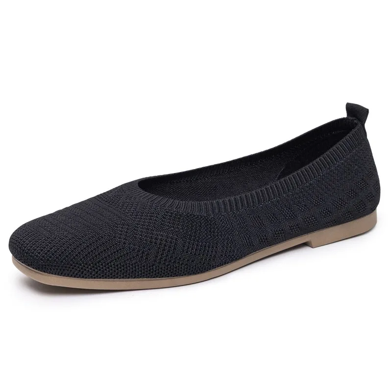 Women Knit Ballet Flats Breathable Foldable Portable Flat Shoes Comfortable Soft Walking Shoes  Work Travel Casual Wear Trending