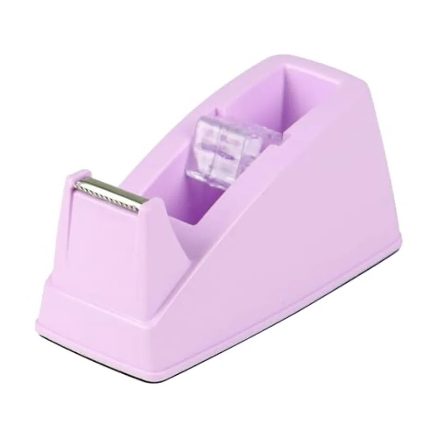 Cute Tape Dispenser for Desk, Weighted Non-Slip Base, One-Hand Tape Cutter, Desk Accessories for Women, Home Office Supplies, S