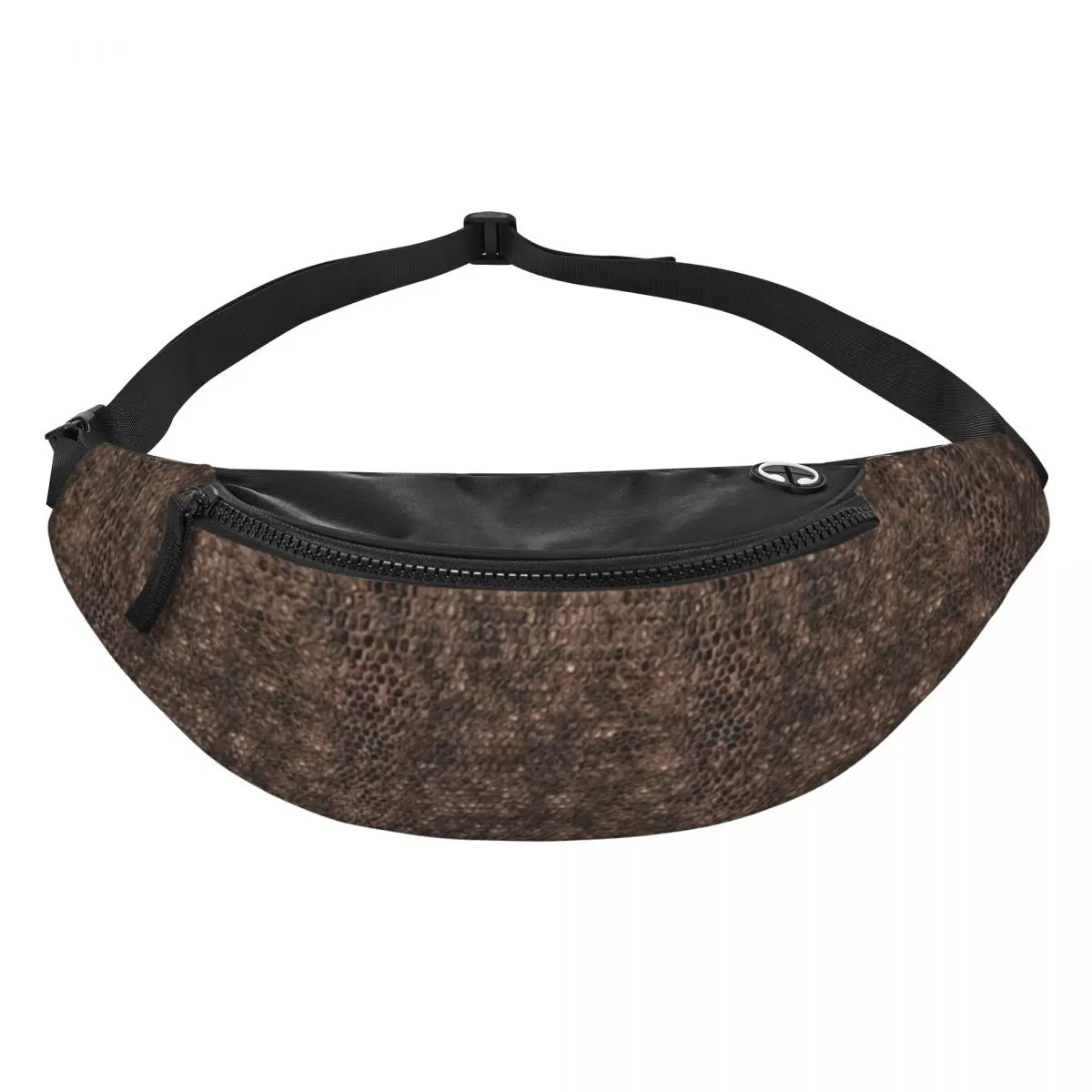 

Brown Snake Skin Pattern Design Fanny Pack Men Women Crossbody Adjustable Waist Bag Travel Running Phone Pouch