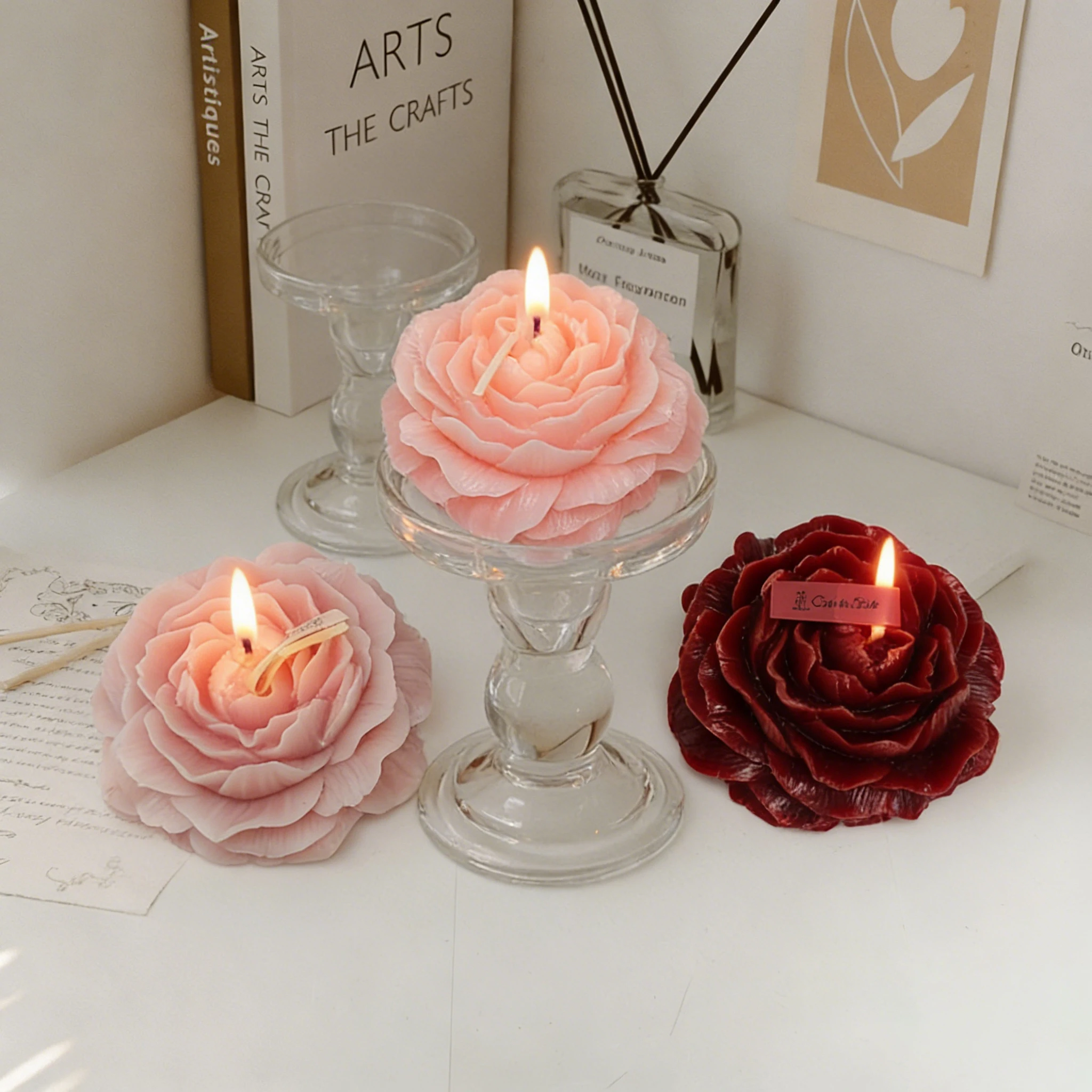 クリアランス ⭐ 10 個牡丹天然大豆ワックス無煙香り付きキ - Home Fragrance Clearance のレビューと価格
