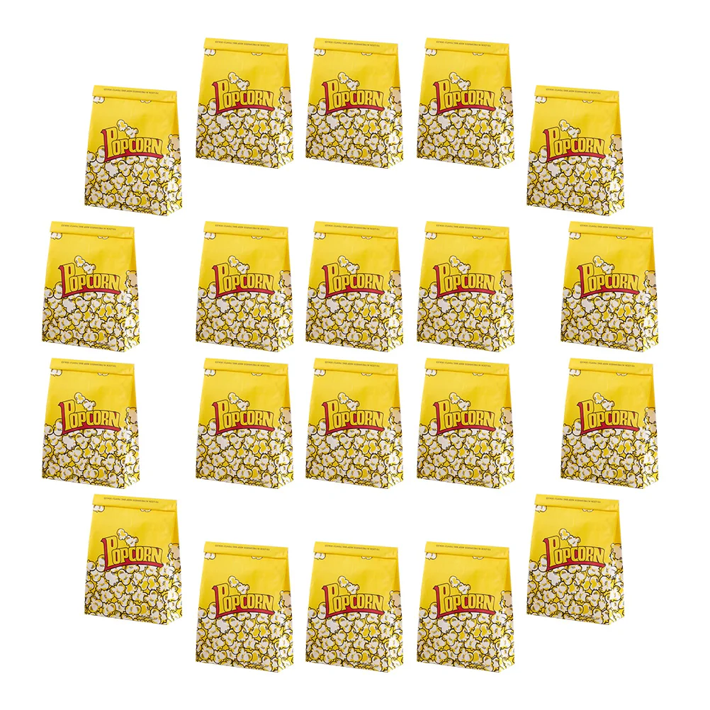 Bolsa de palomitas de maíz, contenedores prácticos, soporte a prueba de aceite, suministro de accesorios para aperitivos de una pieza, papel portátil, 50 Uds.