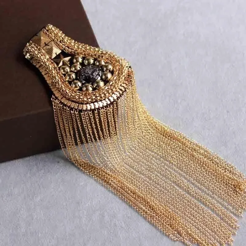 Stage Performance Tassel Shoulder Badge Suit Dress Shoulder Flower Decoration Costume Accessories Shoulder Pads for Clothing