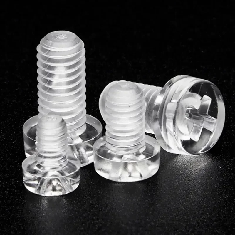 M3 M4 M5 M6 Transparent Acrylic Cross Round Head Nylon Screws Plastic Clear Cross Bolt