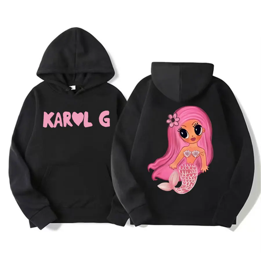 In My Bichota Era Karol G Print Hoodie Fairy Mermaid Vintage Cartoon Sweatshirts Men Women's Casual Oversized Hoodies Pullovers