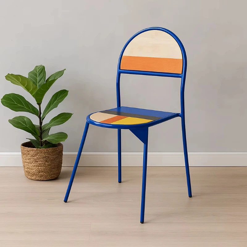 

Metal wooden school chair | Industrial modern design | Sturdy seats in color, durable and high-quality living room furniture