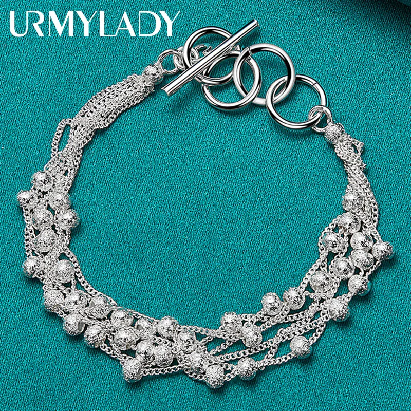 Urmylady Sterling Silber matt Perlen Armband für Frauen Hochzeits feier hochwertige Geschenk Modeschmuck