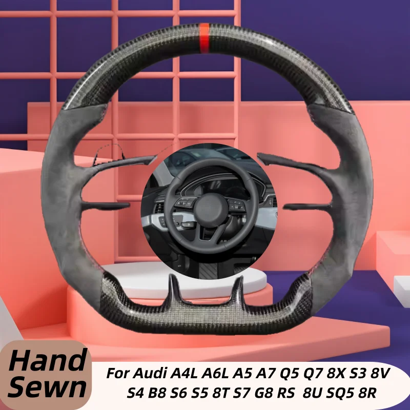 

Hand-Sewn Genuine Leather Car Steering Wheel Cover For Audi A4L A6L A5 A7 05 07 8X S3 8V S4 B8 56 S5 8T S7 G8 RS 8U SO5